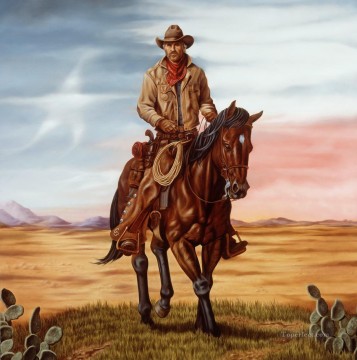 boy playing a violin Painting - west america cowboy west America